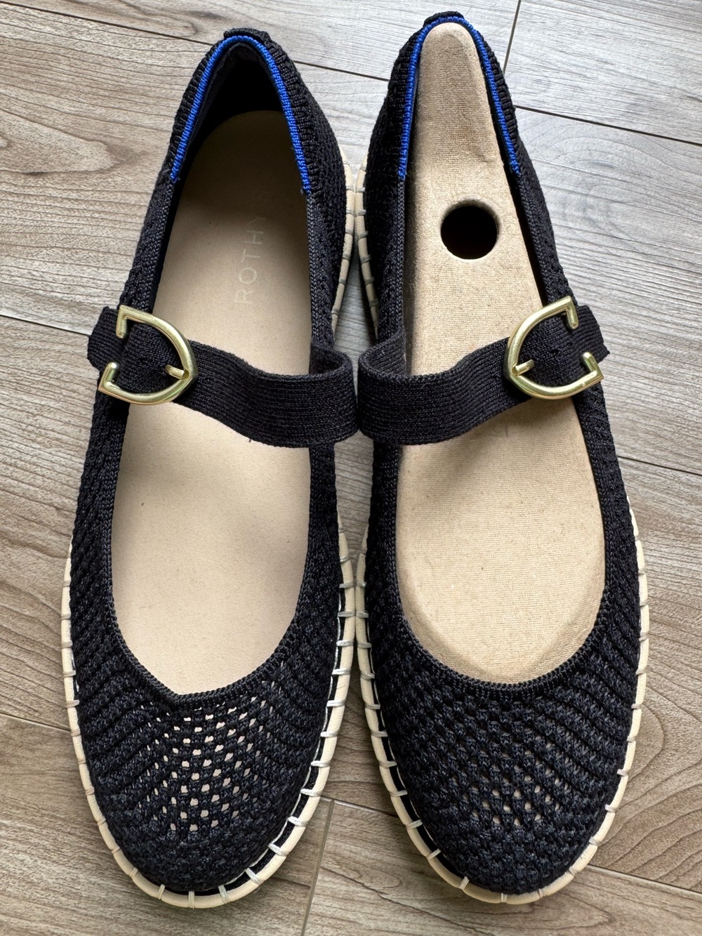 ROTHY’S The Espadrille Mary Jane Shoe Black Size 11 Washable Plush Footbed NEW - Picture 7 of 16